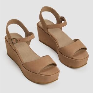 Eileen Fisher Mime Tumbled Nubuck Platform Sandal